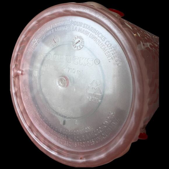 STARBUCKS Pearl Peach Jeweled Diamond Venti Cold Cup Tumbler 24 oz - Picture 9 of 10